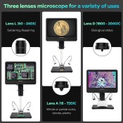 Andonstar AD246S-M HDMI 2160P Digital Video Microscope 7in Screen 3x Lenses