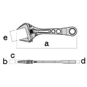 Fujiya Kurokin FGL-38-BG Adjustable Wrench 220mm