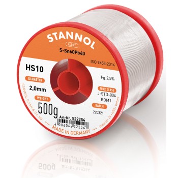 Stannol 60/40 HS10 Solder Wire 2.0mm 500gm