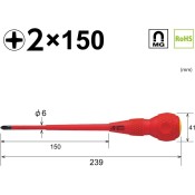Vessel 1000V Insulated Screwdriver Phillips 2 x 150 Vessel 1000V Insulated Screwdriver Phillips 2 x 150