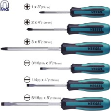 Vessel 9006PB 6pce Megadora JIS Jawsfit Screwdriver Set